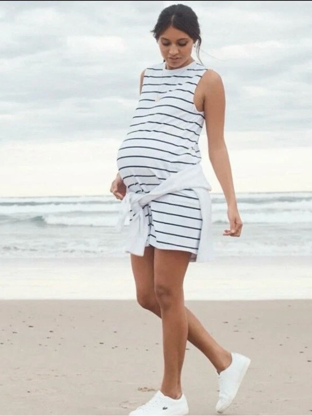 Légoe Heritage maternity dress - Panel Mini Dress II (navy stripe) size M/L